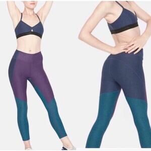 Outdoor Voices Colorblock Leggings Blue Purple Women's Size Small Activewear
